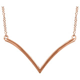 14K White "V" Necklace from Miles Beamon Jewelry - Miles Beamon Jewelry