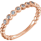 14k White Gold Aquamarine Stackable Ring from Miles Beamon Jewelry - Miles Beamon Jewelry