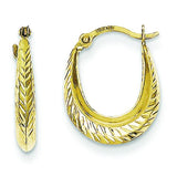 10K Yellow Gold Textured Hollow Hoop Earrings from Miles Beamon Jewelry - Miles Beamon Jewelry