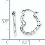 10K White Gold Hollow Heart Shaped Hoop Earrings from Miles Beamon Jewelry - Miles Beamon Jewelry