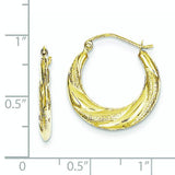 10K Textured Scalloped Hollow Hoop Earrings from Miles Beamon Jewelry - Miles Beamon Jewelry