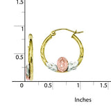 10K Tri-Color Guadalupe Hoop Earrings from Miles Beamon Jewelry - Miles Beamon Jewelry