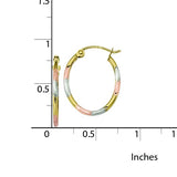 10K Yellow Gold with White And Rose Rhodium Hoop Earrings from Miles Beamon Jewelry - Miles Beamon Jewelry