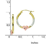 10K Two-Tone And White Rhodium D/C Heart Hoop Earrings from Miles Beamon Jewelry - Miles Beamon Jewelry