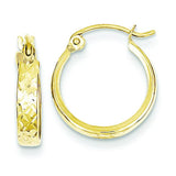 10K D/C Square Tube Hoop Earrings