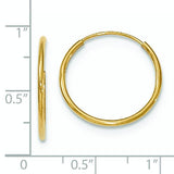 10K Yellow Gold Endless Tube Hoop Earrings from Miles Beamon Jewelry - Miles Beamon Jewelry