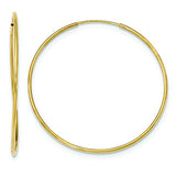 10K Endless Tube Hoop Earrings