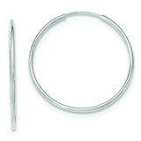 10K White Gold Endless Hoop Earrings