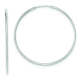 10K White Gold Endless Hoop Earrings