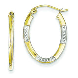 10K  Yellow Gold Oval Hoop Earrings