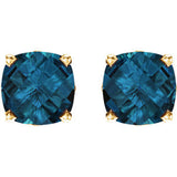 14K Yellow London Blue Topaz Earrings