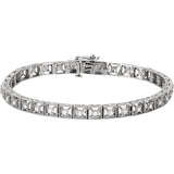 14K White Gold Diamond Fashion Tennis Bracelet