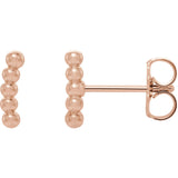 Sterling Silver Curved Beaded Earrings from Miles Beamon Jewelry - Miles Beamon Jewelry