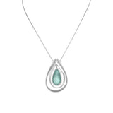 18" Necklace With Ancient Roman Glass and Cut Out Design Pendant