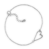 Rhodium Plated Sideways Heart Bracelet from Miles Beamon Jewelry - Miles Beamon Jewelry