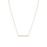 14 Karat Gold Plated Bar Necklace With Cubic Zirconia