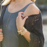 24" 14 Karat Gold Plated Multishape Lariat Necklace from Miles Beamon Jewelry - Miles Beamon Jewelry