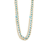 Triple Strand Gold Tone Multistone Necklace from Miles Beamon Jewelry - Miles Beamon Jewelry