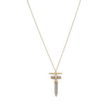 14 Karat Gold Plated Gray Moonstone Necklace