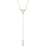14K White Diamond Triangle & Bar Y Necklace from Miles Beamon Jewelry - Miles Beamon Jewelry