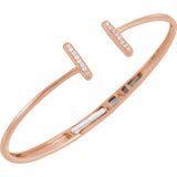 14K Yellow Gold Diamond Bar Hinged Cuff Bracelet from Miles Beamon Jewelry - Miles Beamon Jewelry