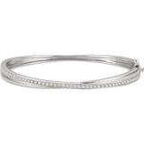 14K White Gold Diamond Bangle Bracelet from Miles Beamon Jewelry - Miles Beamon Jewelry