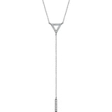 14K White Diamond Triangle & Bar Y Necklace