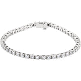 14K White Gold Diamond Tennis Bracelet 3 3/8 CTW