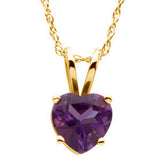 14k Yellow Genuine Amethyst Necklace