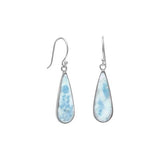 Rhodium Plated Pear Drop Larimar Earrings from Miles Beamon Jewelry - Miles Beamon Jewelry