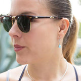 Rhodium Plated Pear Drop Larimar Earrings from Miles Beamon Jewelry - Miles Beamon Jewelry