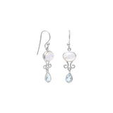 Rainbow Moonstone And Blue Topaz Drop Earrings from Miles Beamon Jewelry - Miles Beamon Jewelry
