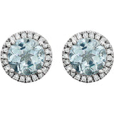 14k White Gold Aquamarine Post Earrings from Miles Beamon Jewelry - Miles Beamon Jewelry