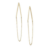 14 Karat Gold Plated Chain Drop Earrings