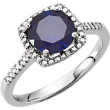 Sterling Silver Created Blue Sapphire Ring from Miles Beamon Jewelry - Miles Beamon Jewelry