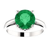 14K White Gold Created Emerald Ring from Miles Beamon Jewelry - Miles Beamon Jewelry
