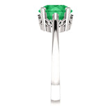 14K White Gold Created Emerald Ring from Miles Beamon Jewelry - Miles Beamon Jewelry