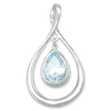 Pear Shape Pendant With Blue Topaz Drop from Miles Beamon Jewelry - Miles Beamon Jewelry