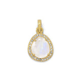 14 Karat Gold Plated Rainbow Moonstone Pendant