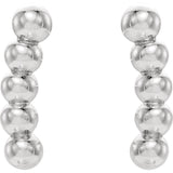 Sterling Silver Curved Beaded Earrings from Miles Beamon Jewelry - Miles Beamon Jewelry