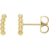 Sterling Silver Curved Beaded Earrings from Miles Beamon Jewelry - Miles Beamon Jewelry
