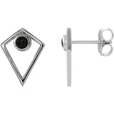 14K White Gold Opal Cabochon Pyramid Earrings from Miles Beamon Jewelry - Miles Beamon Jewelry