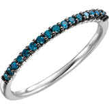 14K White Gold Blue Diamond Ring