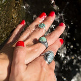 Sterling Silver  Oval Roman Glass Ring from Miles Beamon Jewelry - Miles Beamon Jewelry
