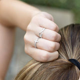 Sterling Silver Cubic Zirconia Sideways Cross Ring from Miles Beamon Jewelry - Miles Beamon Jewelry