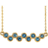 Sterling Silver Aquamarine Bezel Set Bar Necklace from Miles Beamon Jewelry - Miles Beamon Jewelry