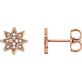 14K Yellow .08 CTW Diamond Star Earrings