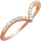 14K Rose Gold Diamond "V" Rize