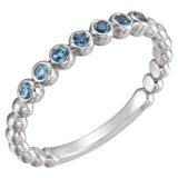 14k White Gold Aquamarine Stackable Ring from Miles Beamon Jewelry - Miles Beamon Jewelry