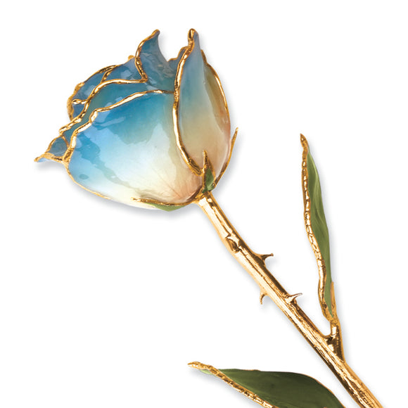Gold Trim White And Navy Blue Pearl Rose from Miles Beamon Jewelry - Miles Beamon Jewelry